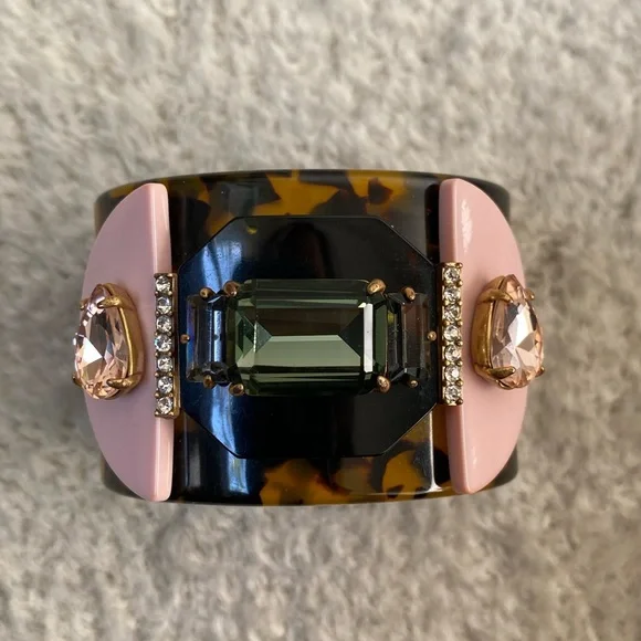 **SOLD** J.Crew tortoise lucite gem cuff - Picture 2 of 7
